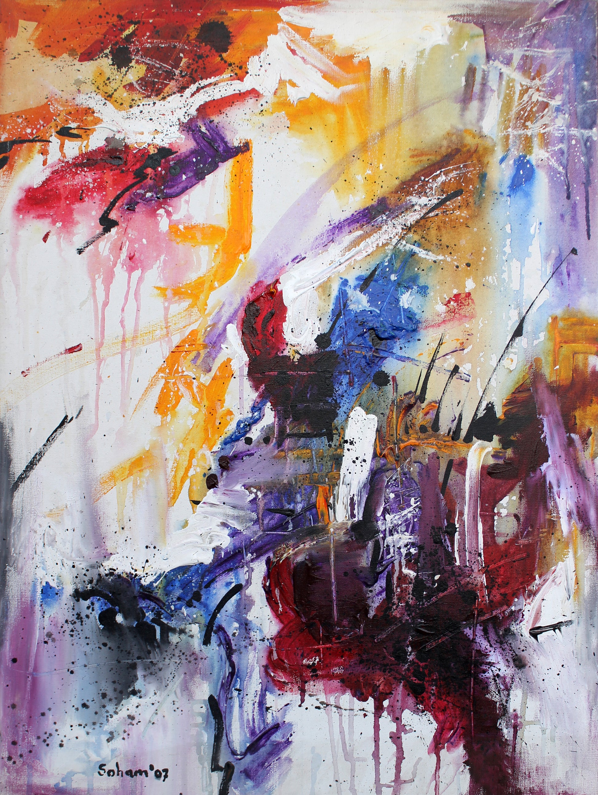 abstract contemporary art painting form nepali artist Soham