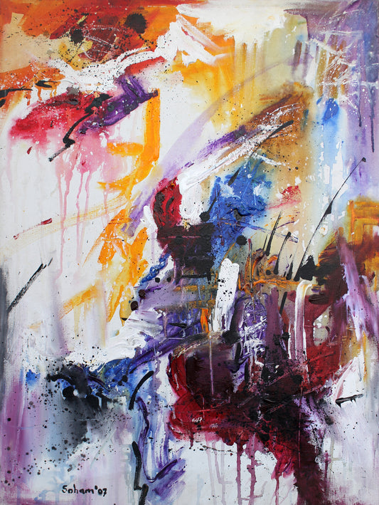 abstract contemporary art painting form nepali artist Soham