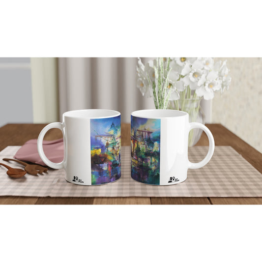 White 11oz Ceramic Mug - Art Print - Hidden City, Hidden Beauty