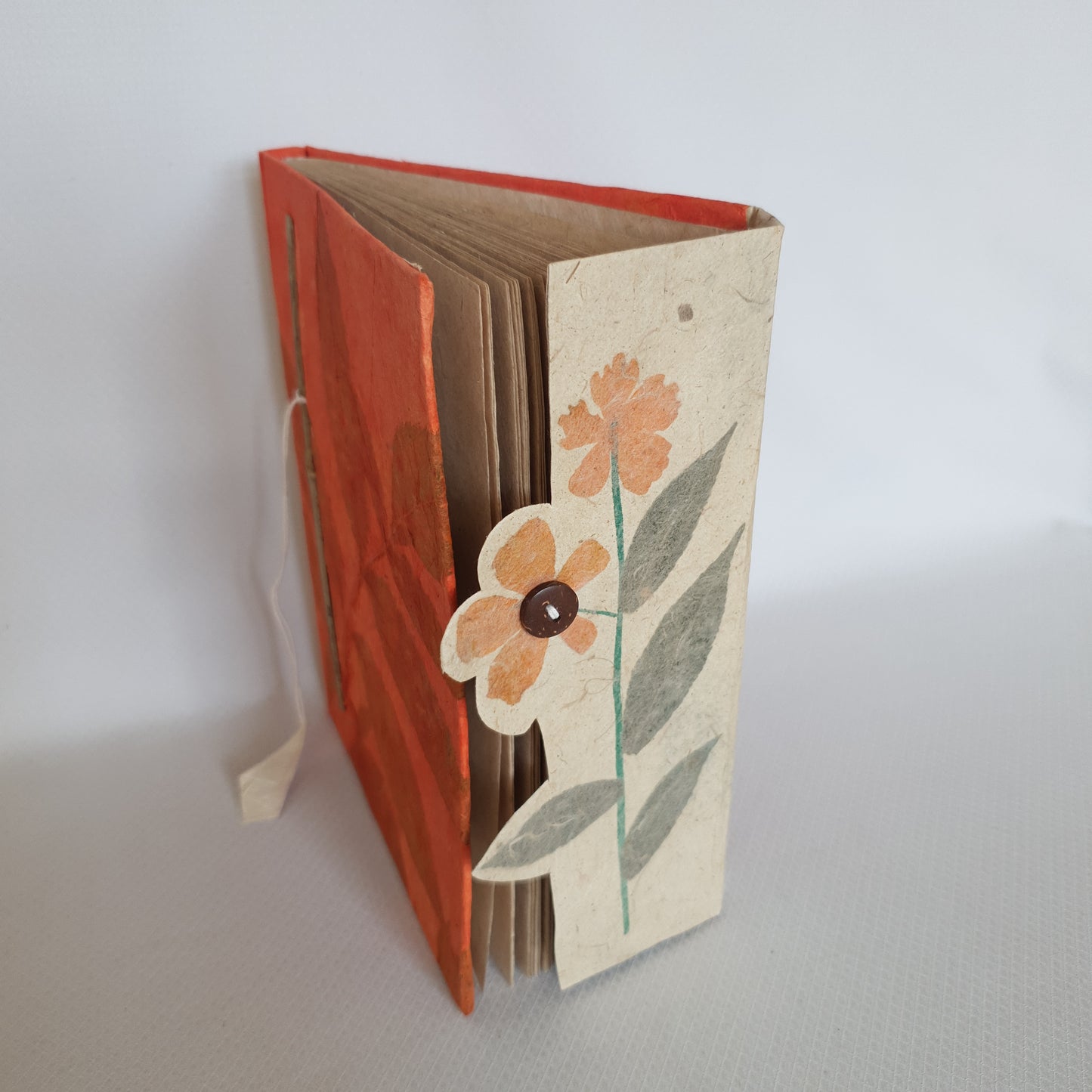 Handmade Paper Notebook Leaf Flower Pattern