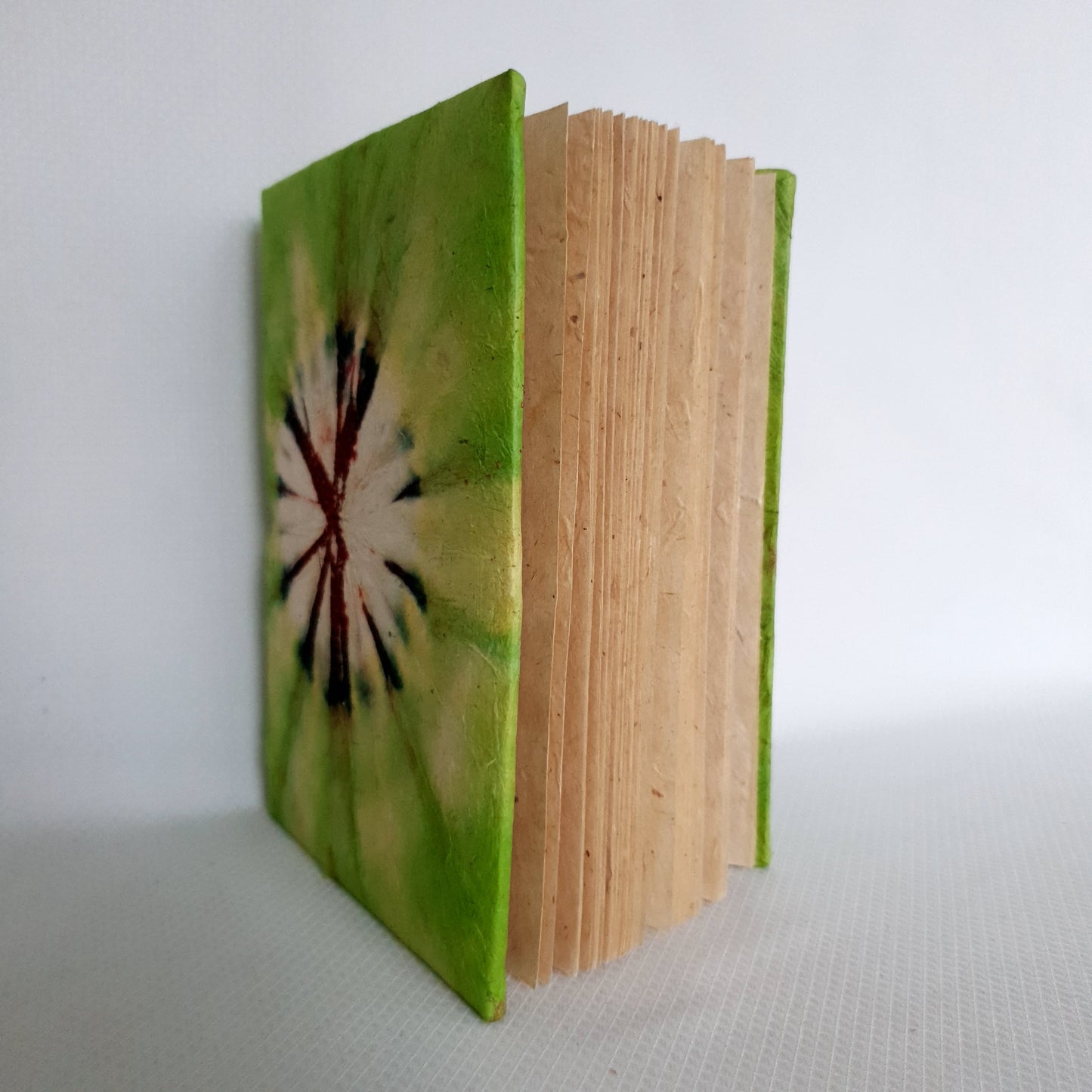 Handmade Paper Notebook Tie-Dye Colour Flow - Green