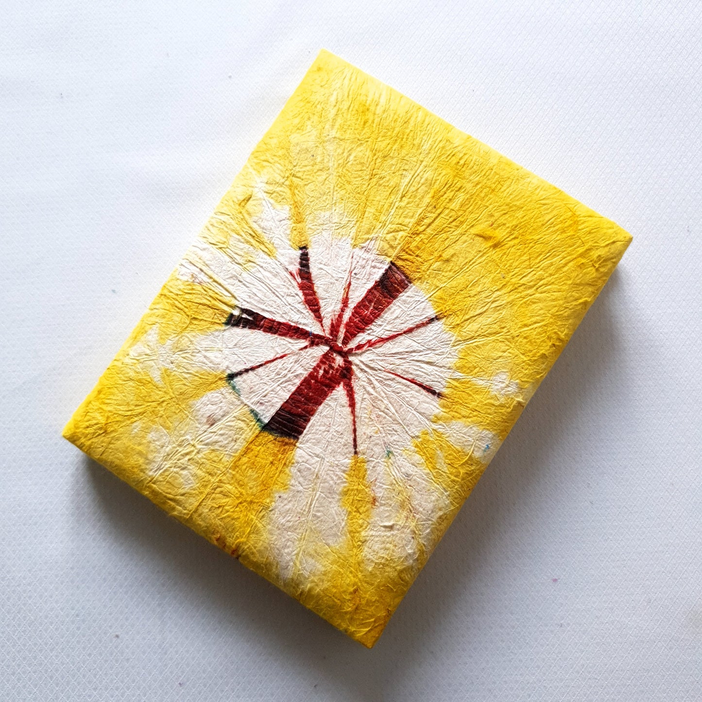 Handmade Paper Notebook Tie-Dye Colour Flow - Yellow