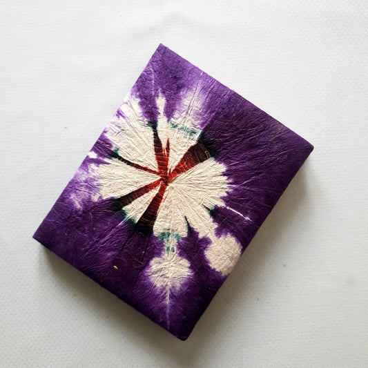 Handmade Paper Notebook Tie-Dye Colour Flow - Purple