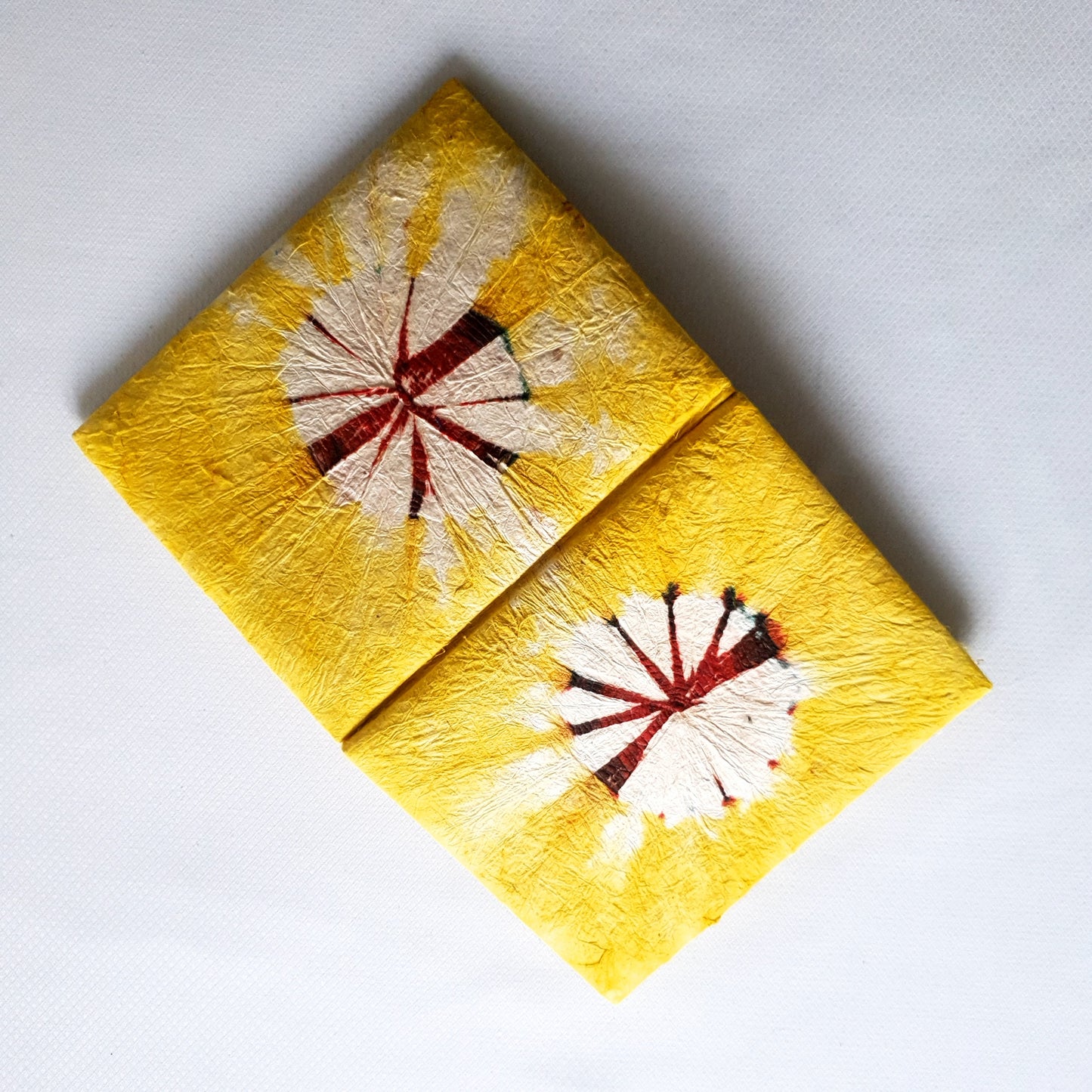 Handmade Paper Notebook Tie-Dye Colour Flow - Yellow