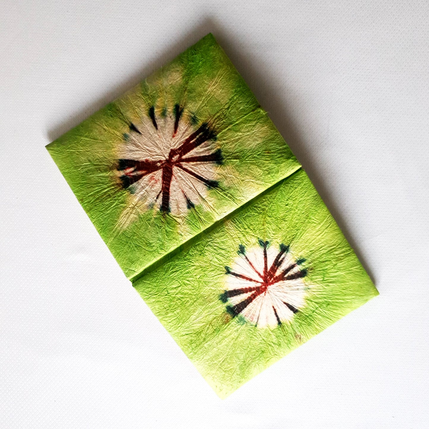 Handmade Paper Notebook Tie-Dye Colour Flow - Green