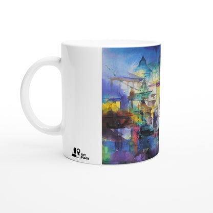 White 11oz Ceramic Mug - Art Print - Hidden City, Hidden Beauty