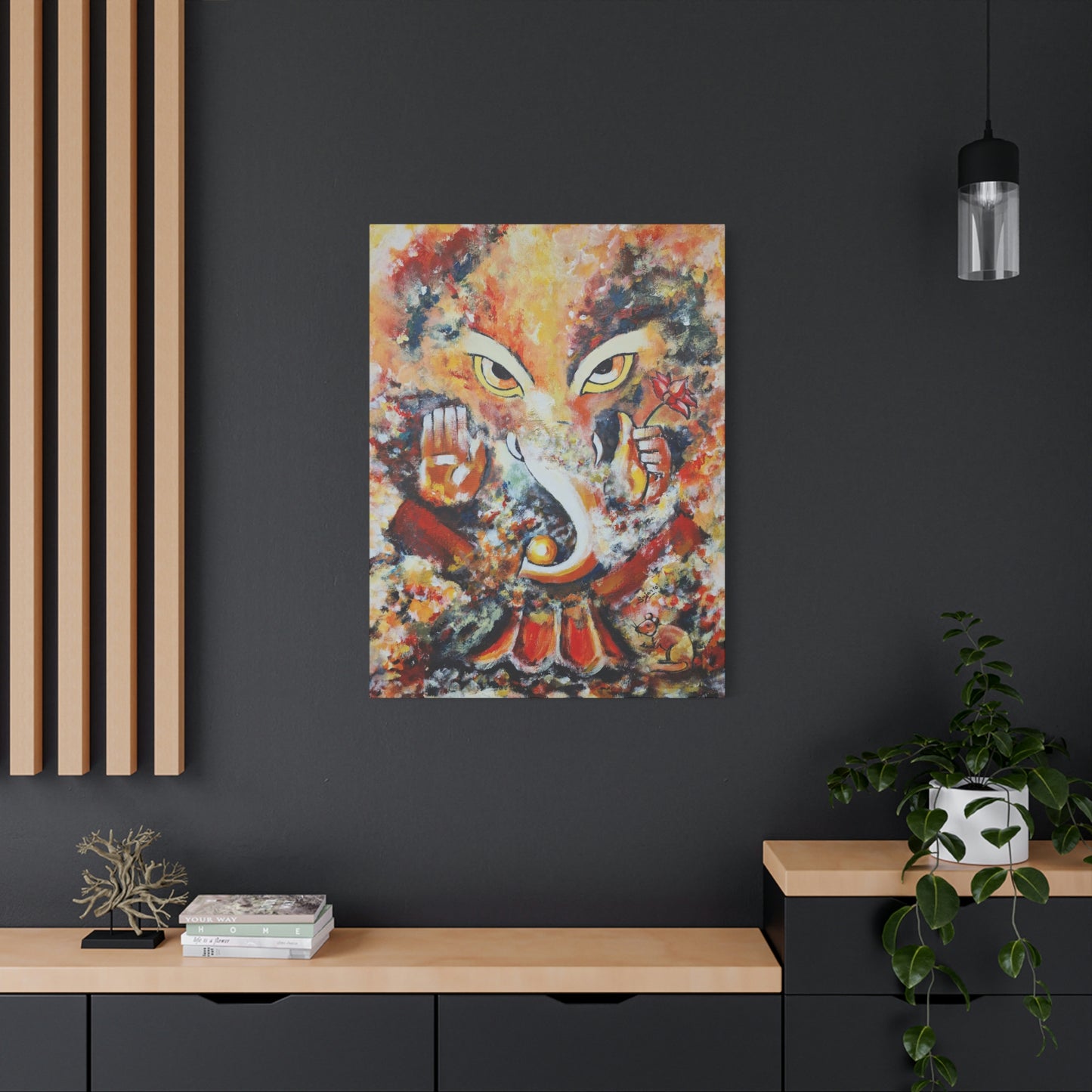 Matte Canvas, Stretched, 1.25" - Art Print - Lord Ganesha