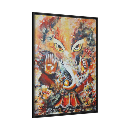 Matte Canvas, Black Frame- Art Print - Lord Ganesha
