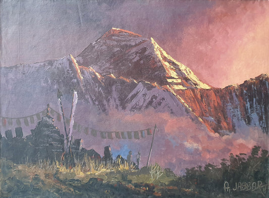 Mount Everest oil painting Nepal Art Plads