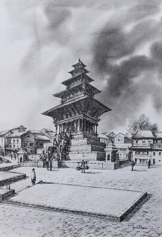 Nyatapola Temple | Nepal  Pen & Ink