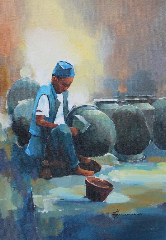 Pottery maker | hand painted | acrylic painting| nepal