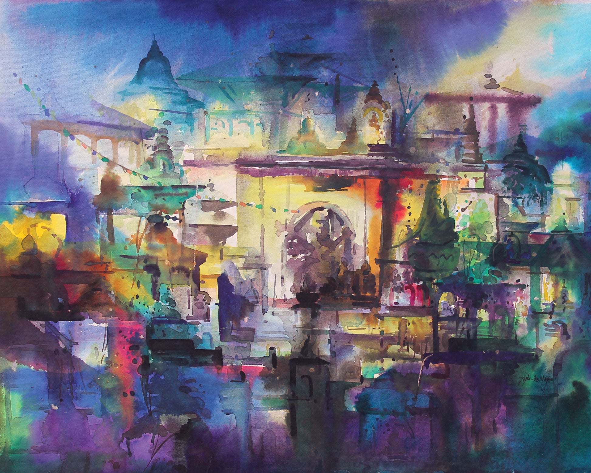 Art Print | Hidden City, Hidden Beauty | Abstract landscape of Kathmandu Durbar Square, Nepal