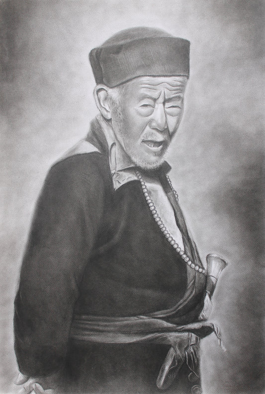 Tibetan old man with Khukuri