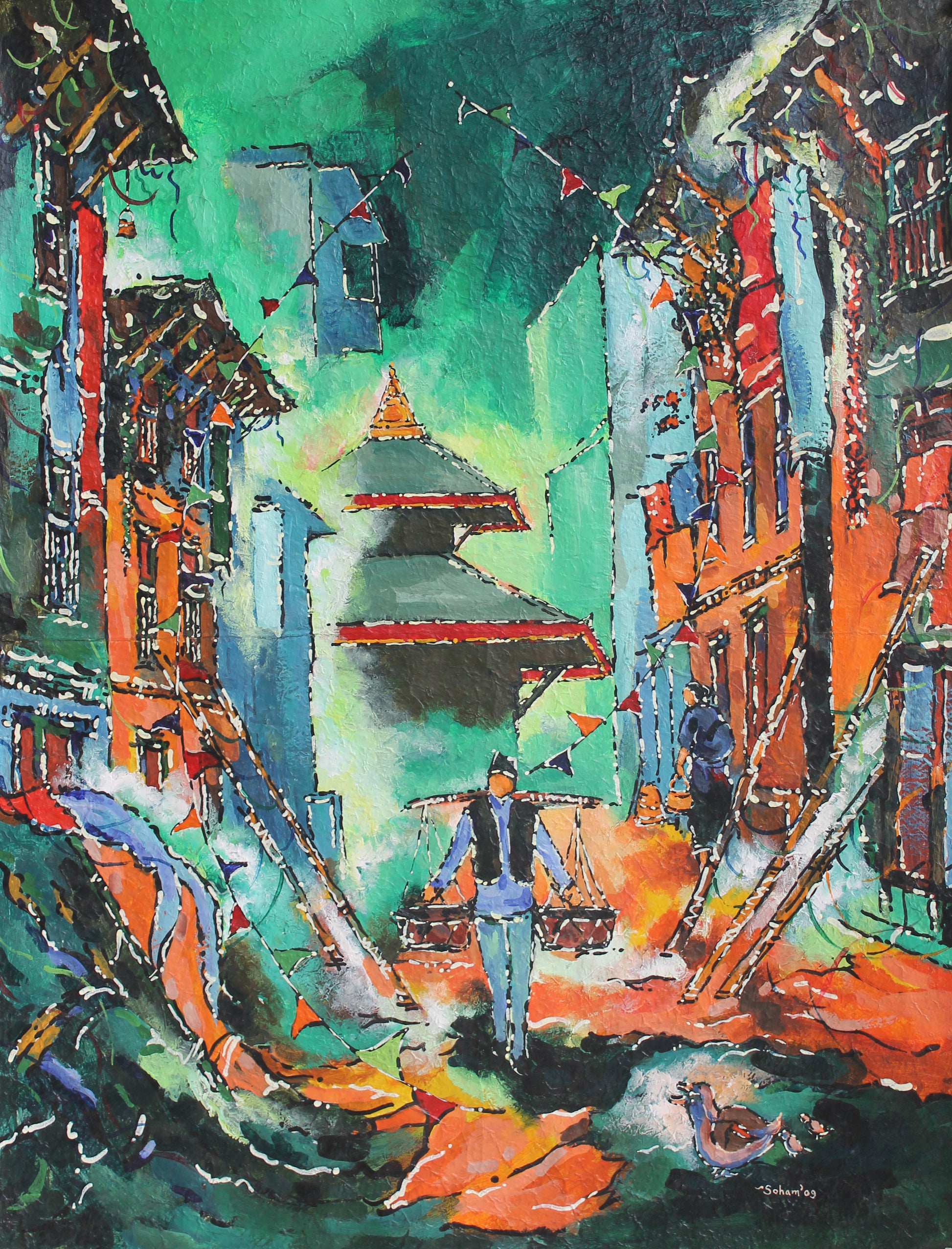 Mordo-Medeival Street II | Art from Nepal