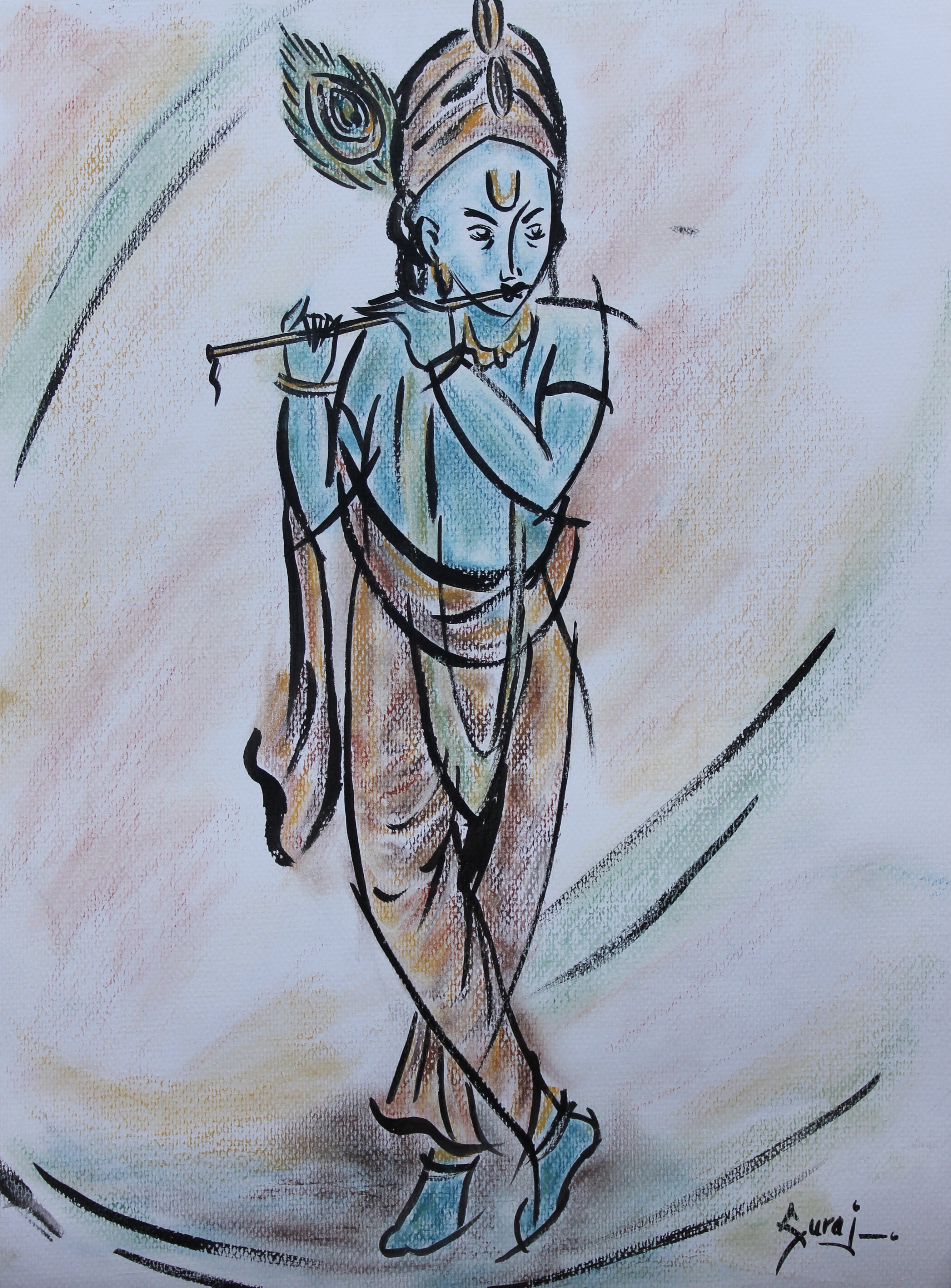 Sketch Lord Krishna Image & Photo (Free Trial) | Bigstock