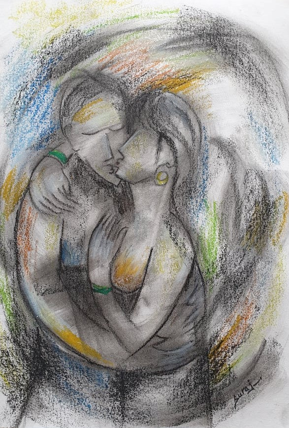 Emotions | love theme pastel artwork by| Suraj Sainju