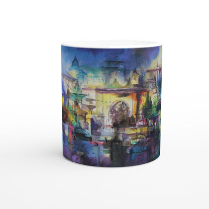 White 11oz Ceramic Mug - Art Print - Hidden City, Hidden Beauty