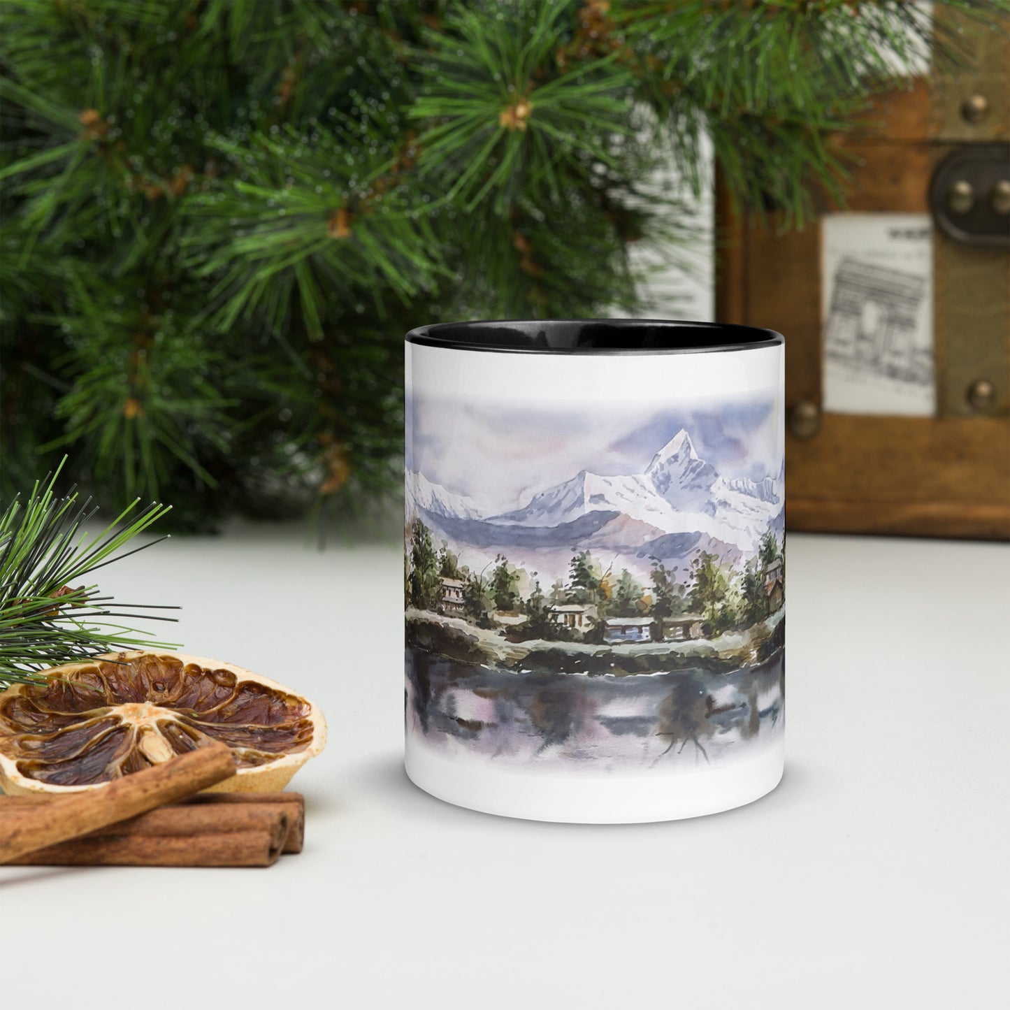 Mug with Colour Inside-Art Print-Annapurna Range