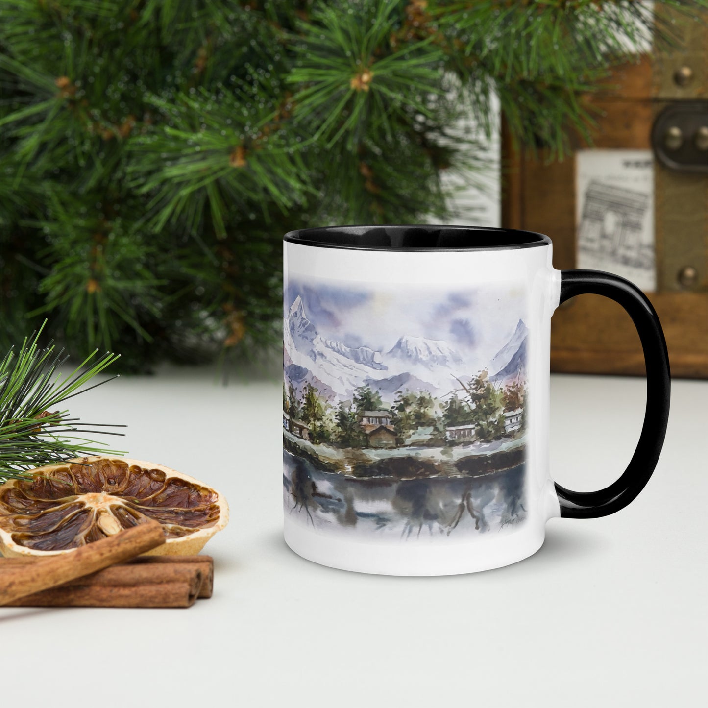 Mug with Colour Inside-Art Print-Annapurna Range