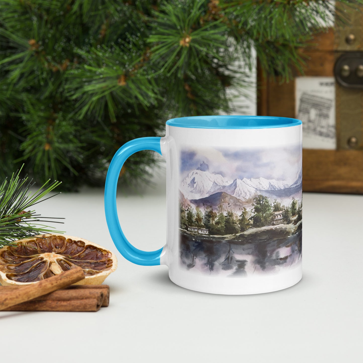 Mug with Colour Inside-Art Print-Annapurna Range