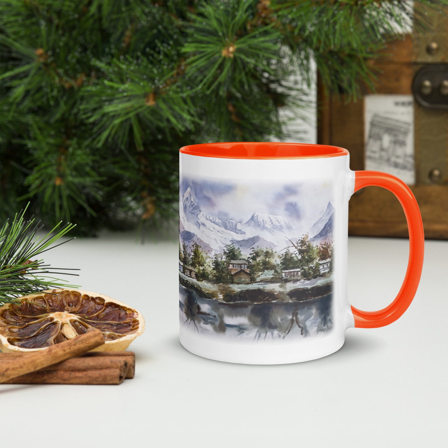 Mug with Colour Inside-Art Print-Annapurna Range